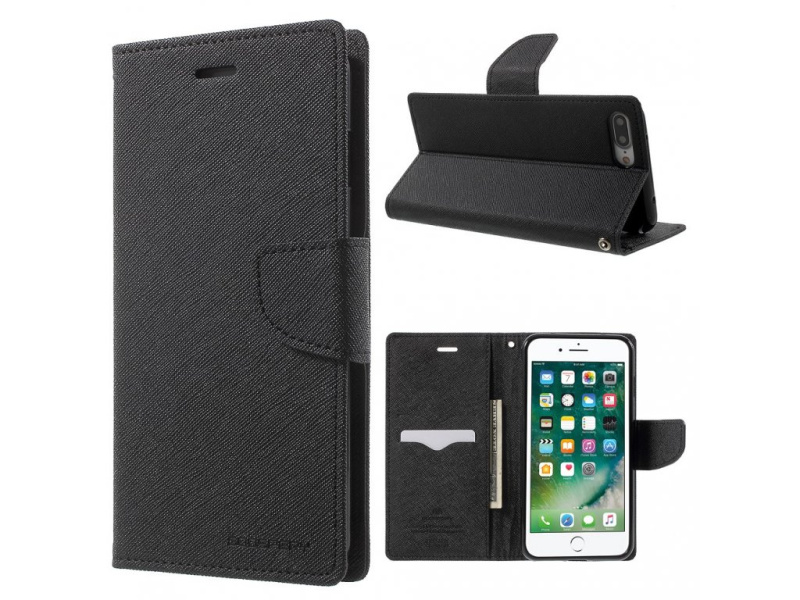 Knížkové pouzdro na iPhone 7 / 8 Plus - Mercury, Fancy Diary Black/Black