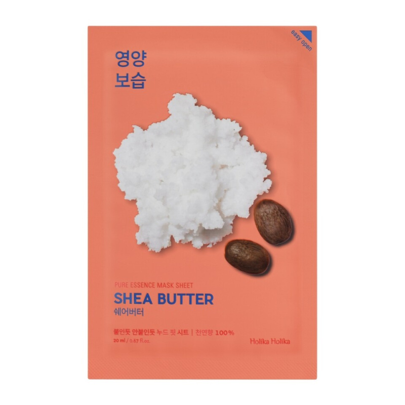 Holika Holika Pure Essence Shea Butter plátýnková maska s vysoce hydratačním a vyživujícím účinkem 23 ml