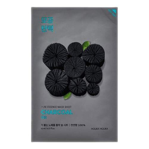 Holika Holika Pure Essence Charcoal čisticí plátýnková maska s aktivním uhlím 23 ml