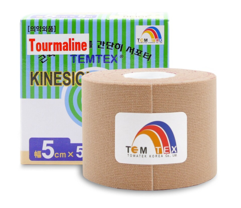 TEMTEX Kinesio tourmaline tejp béžový 5 cm x 5 m