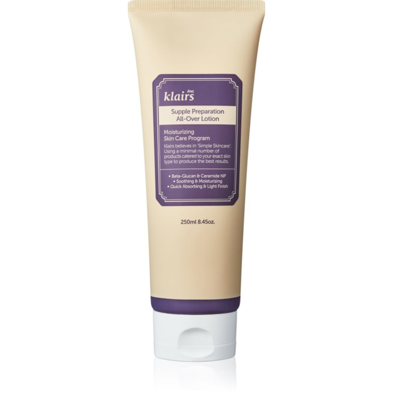 Klairs Supple Preparation All-Over Lotion hloubkově hydratační tělové mléko pro suchou pokožku 250 ml