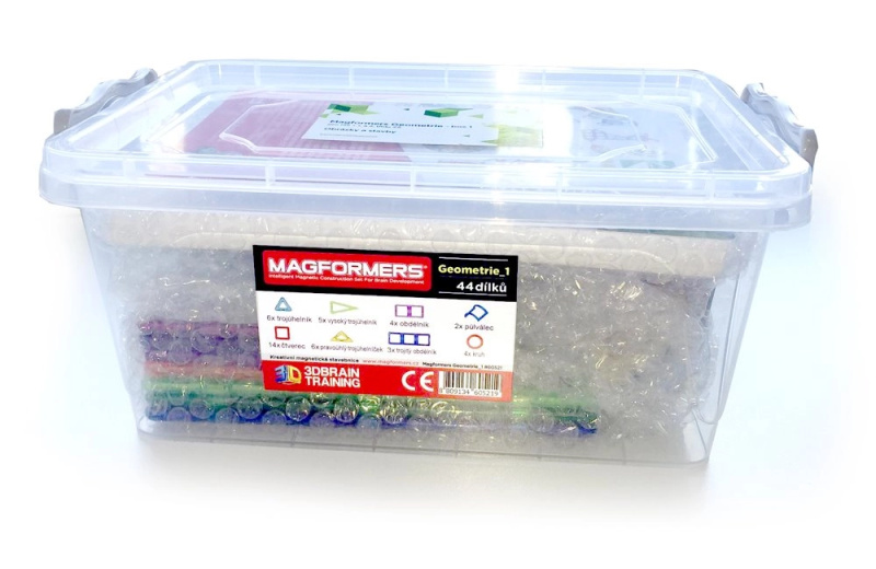 Magformers geometrie 1: obrázky a stavby – vzdělávací box 45 dílků