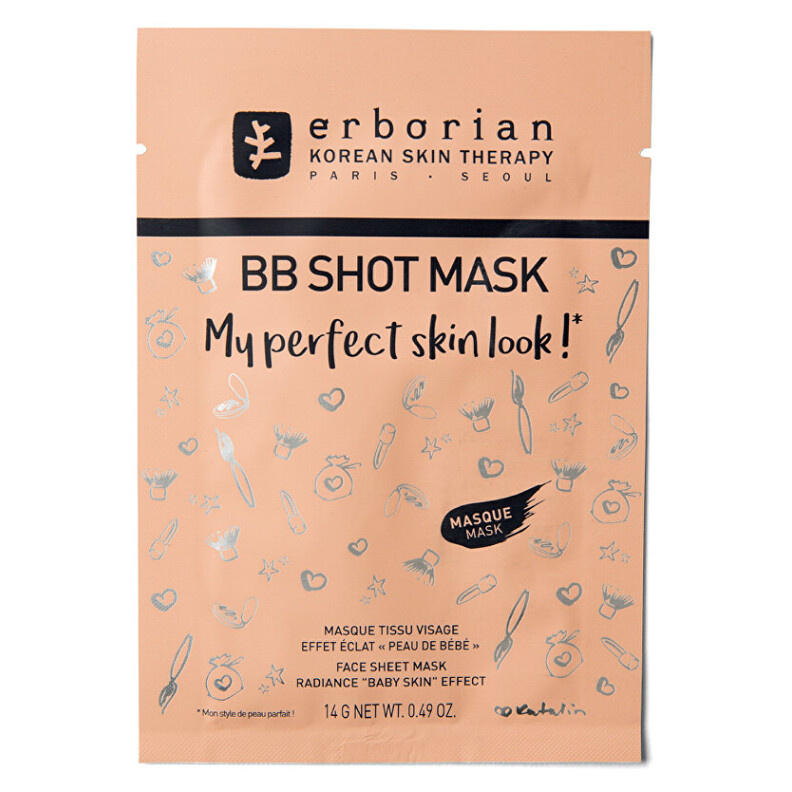 Erborian BB Shot Mask plátýnková maska s rozjasňujícím účinkem 14 g