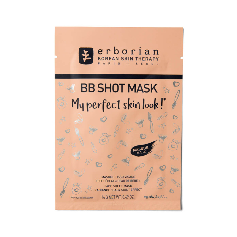 Erborian BB Shot Mask plátýnková maska s rozjasňujícím účinkem 14 g