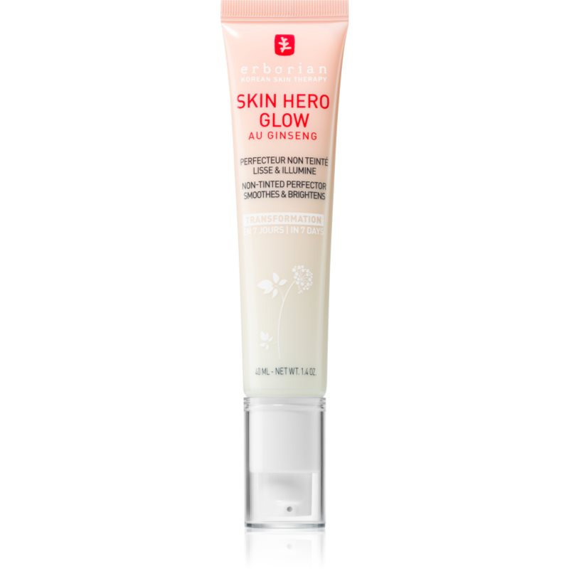 Erborian Skin Hero Glow Non-tinted Perfector lehký pleťový krém pro rozjasnění a hydrataci 40 ml