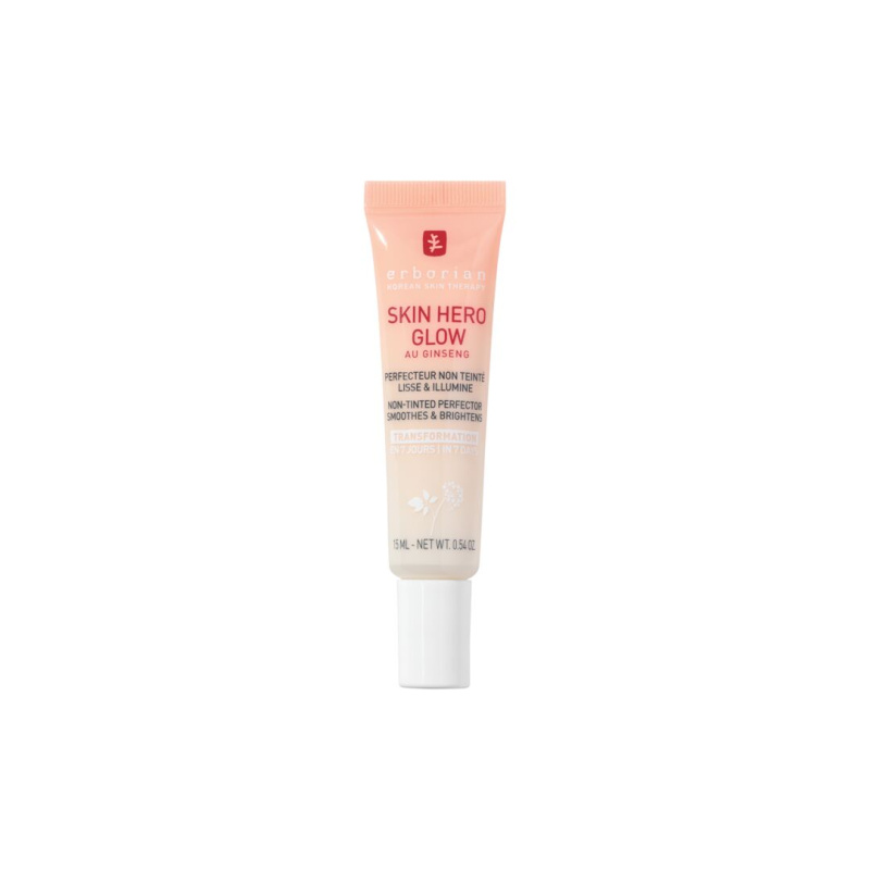 Erborian Skin Hero Glow Non-tinted Perfector lehký pleťový krém pro rozjasnění a hydrataci 15 ml