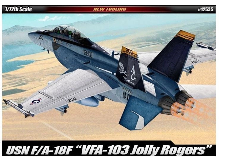 Academy Model Kit letadlo 12535 USN F/A 18F VFA 103 Jolly Rogers MCP 1:72