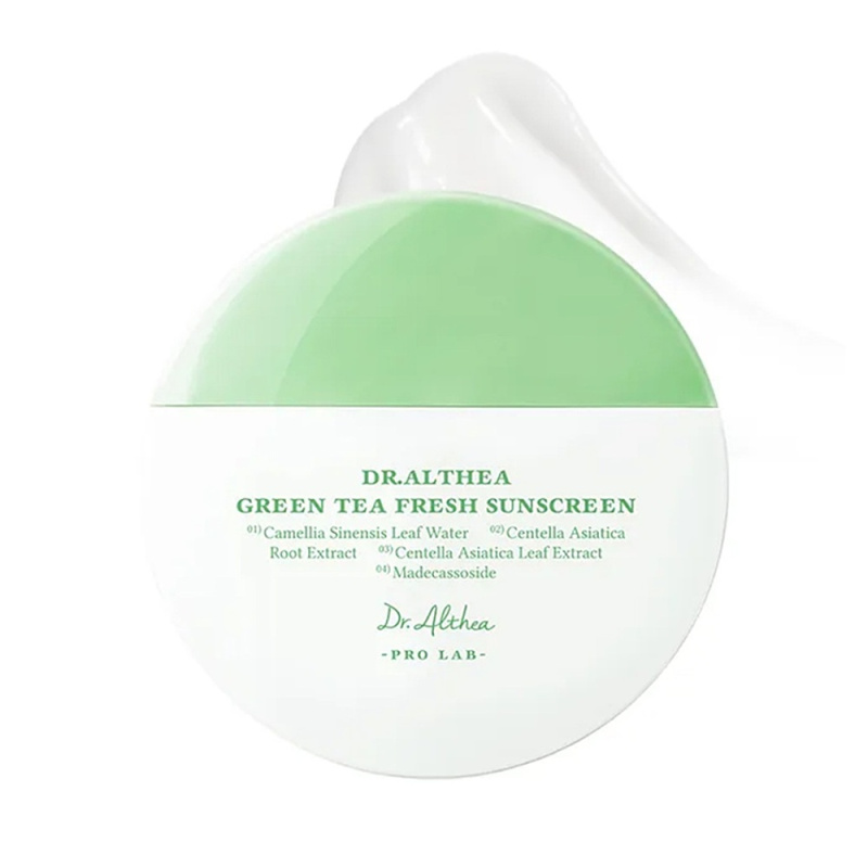 Dr. Althea Green Tea Fresh Sunscreen opalovací krém na obličej se zklidňujícím účinkem SPF 50+ 45 ml
