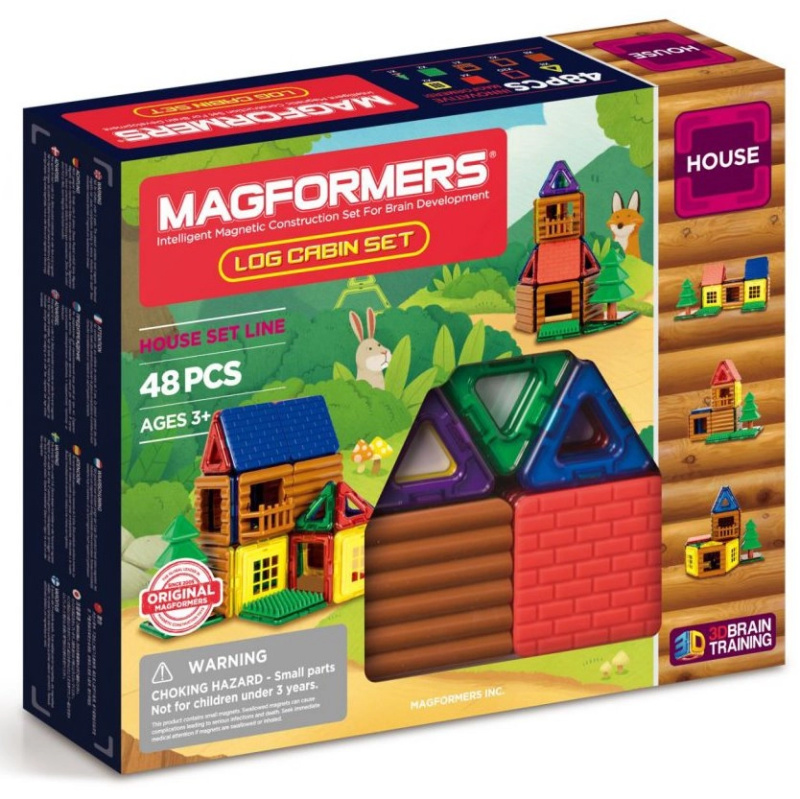 Magnetická stavebnice MAGFORMERS mini srub 48 dílků