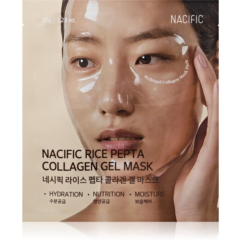 Nacific Rice + Pepta Collagen Gel Mask hydratační plátýnková maska pro rozjasnění a vyhlazení pleti 1 ks