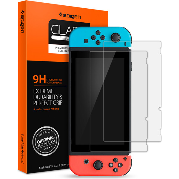 OCHRANNÉ TVRZENÉ SKLO SPIGEN GLAS.TR SLIM 2-PACK NINTENDO SWITCH Čirá