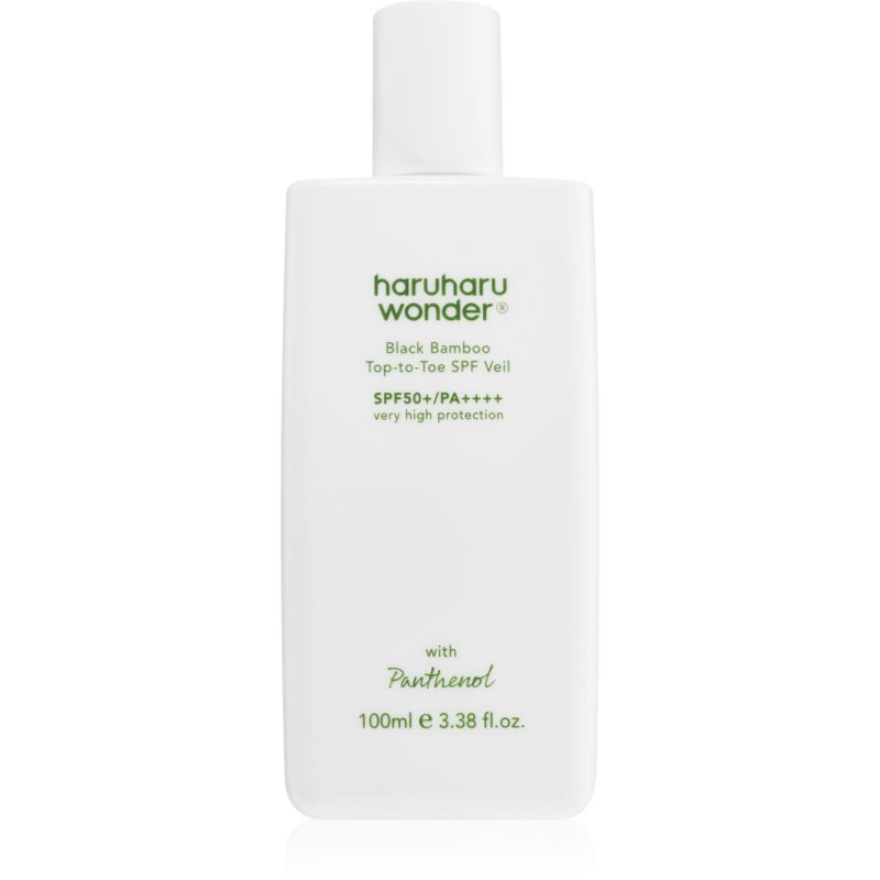 Haruharu Wonder Black Bamboo Top-to-Toe SPF Veil lehký ochranný fluid na tělo a obličej SPF 50+ 100 ml