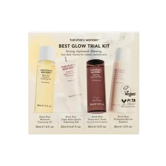 Haruharu Wonder Best Glow Trial Kit cestovní sada pro rozjasnění a hydrataci
