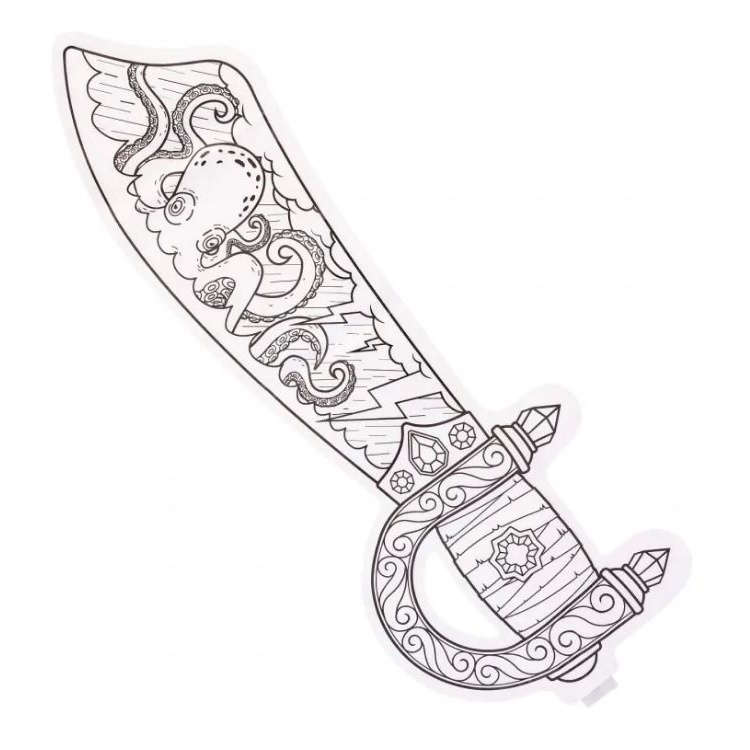 Nafukovací omalovánky Pirátská šavle (1ks)