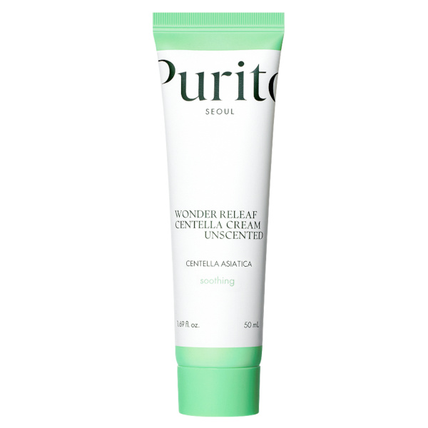 Purito Wonder Releaf Centella Cream Unscented regenerační krém pro zklidnění pleti 50 ml