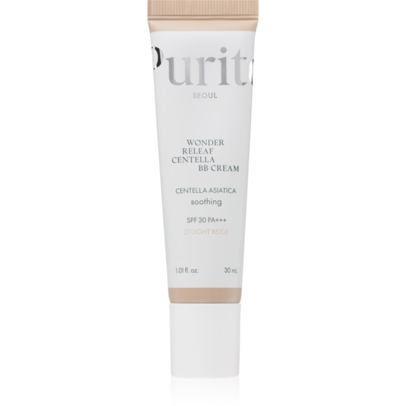 Purito Wonder Releaf Centella BB Cream rozjasňující BB krém se zklidňujícím účinkem odstín 21 Light Beige 30 ml
