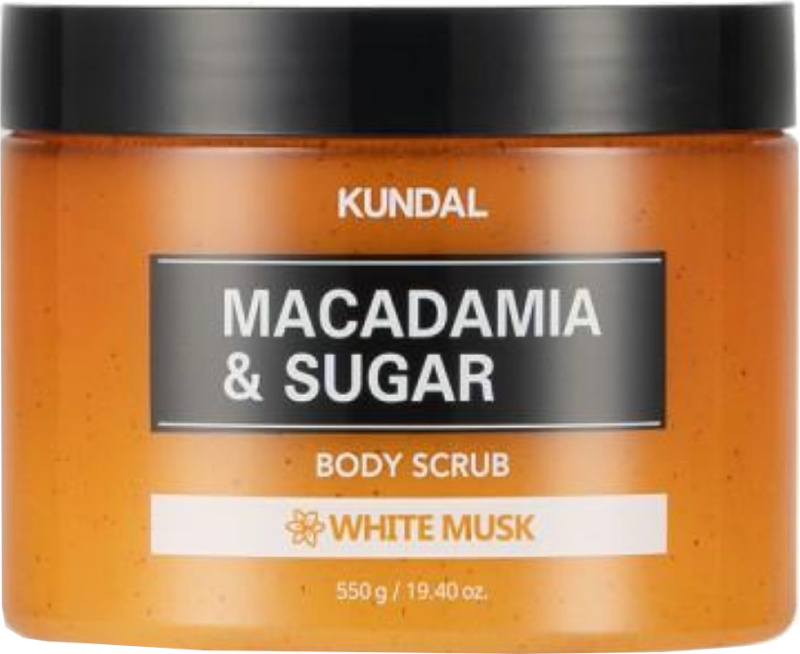 KUNDAL Macadamia & Sugar White Musk cukrový peeling s bambuckým máslem 550 g