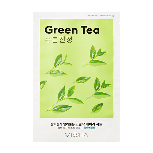 Missha Airy Fit Green Tea zklidňující plátýnková maska se zeleným čajem 19 g