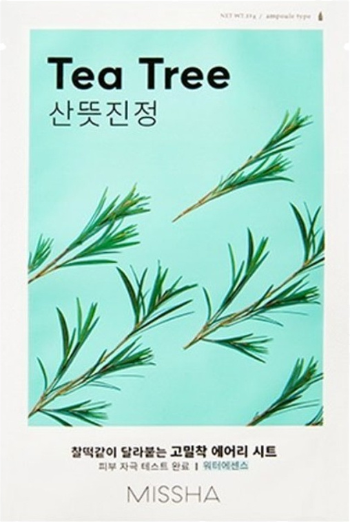 MISSHA Airy fit sheet mask tea tree plátýnková maska 19 g