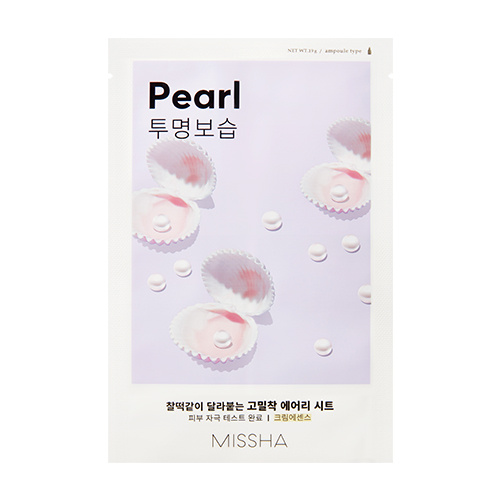 Missha Airy Fit Pearl plátýnková maska s rozjasňujícím a hydratačním účinkem 19 g