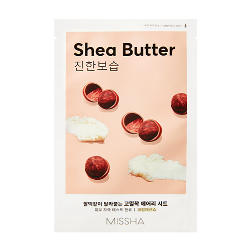 Missha Airy Fit Shea Butter plátýnková maska s vysoce hydratačním a vyživujícím účinkem 19 g