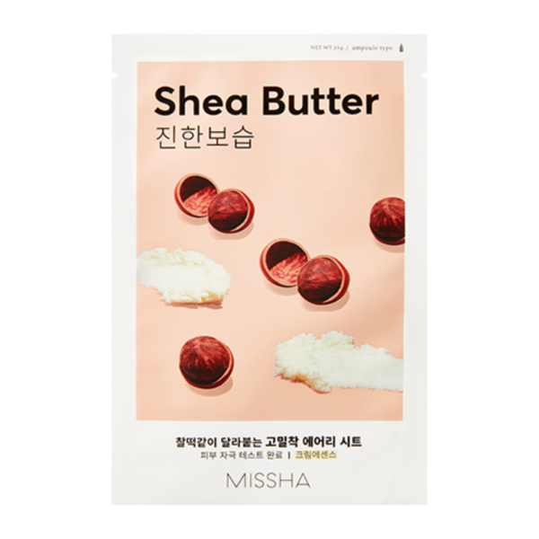 Missha Airy Fit Shea Butter plátýnková maska s vysoce hydratačním a vyživujícím účinkem 19 g