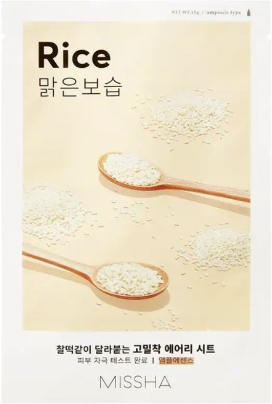 Missha Airy Fit Rice plátýnková maska s čisticím a osvěžujícím účinkem 19 g