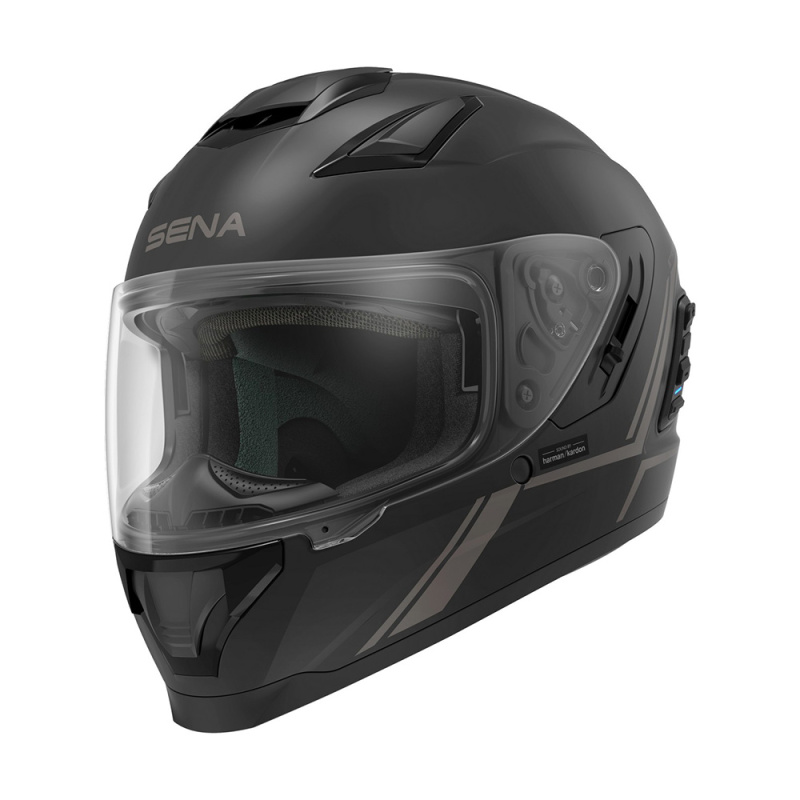 Moto přilba SENA Stryker s integrovaným Mesh headsetem Matt Black matně černá XL (61-62)