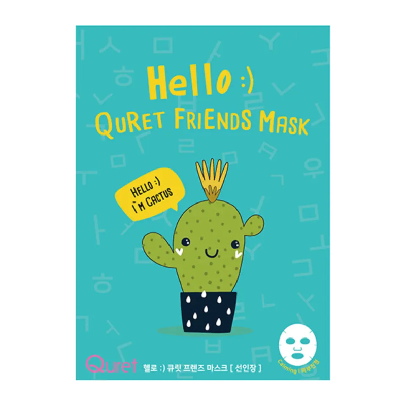 Quret Pleťová maska Hello Friends Kaktus 25 g