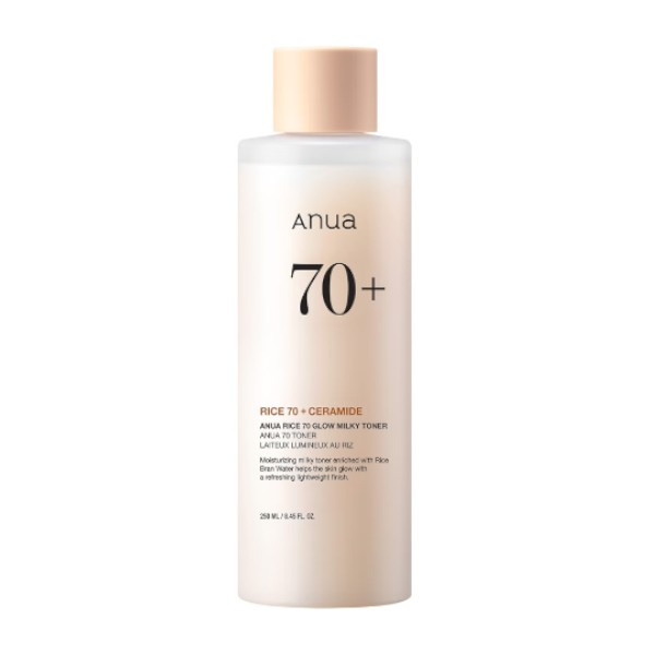 Anua Rice 70+ Glow Milky Toner hydratační tonikum pro rozjasnění pleti 250 ml