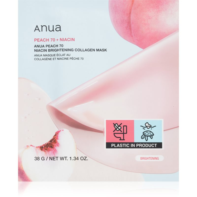 Anua Peach 70% Niacin Brightening Collagen Mask rozjasňující pleťová maska s kolagenem 1 ks