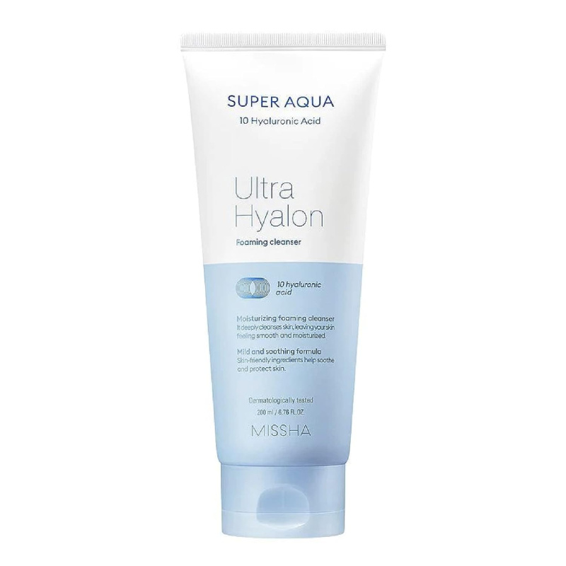 Missha Super Aqua 10 Hyaluronic Acid hydratační čisticí pěna 200 ml