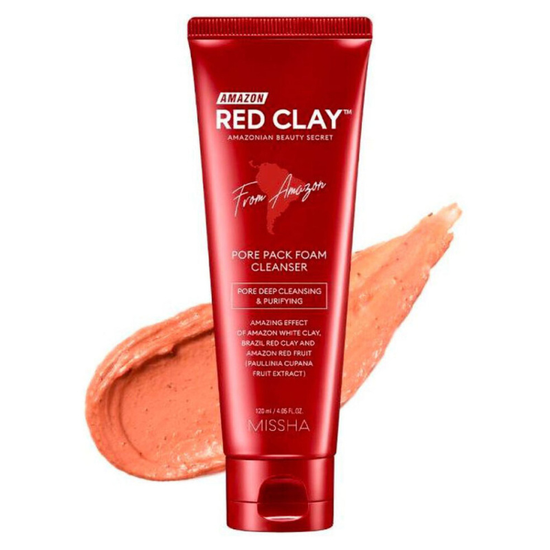 Missha Amazon Red Clay™ hloubkově čisticí pěna s jílem 120 ml