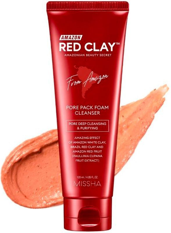 Missha Amazon Red Clay™ hloubkově čisticí pěna s jílem 120 ml