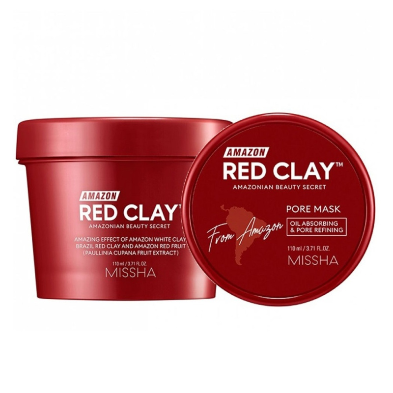 Missha Amazon Red Clay™ čisticí maska pro redukci kožního mazu a minimalizaci pórů s jílem 110 ml