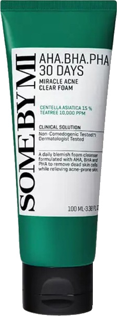 Some By Mi AHA∙BHA∙PHA 30 Days Miracle hloubkově čisticí pěna pro problematickou pleť, akné 100 ml