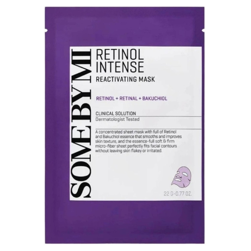 Some By Mi Retinol Intense Reactivating Mask protivrásková plátýnková maska pro zralou pleť 22 g