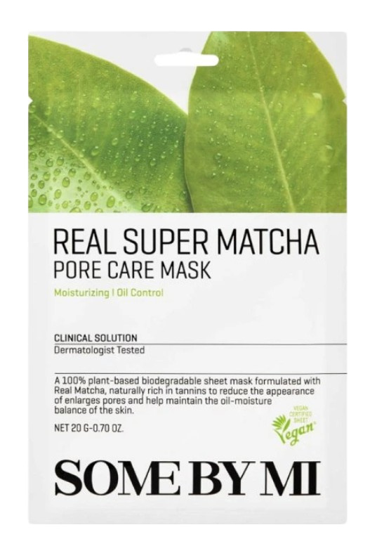 Some By Mi Sada pleťových masek na rozšířené póry Real Super Matcha (Pore Care Mask) 20 x 20 g