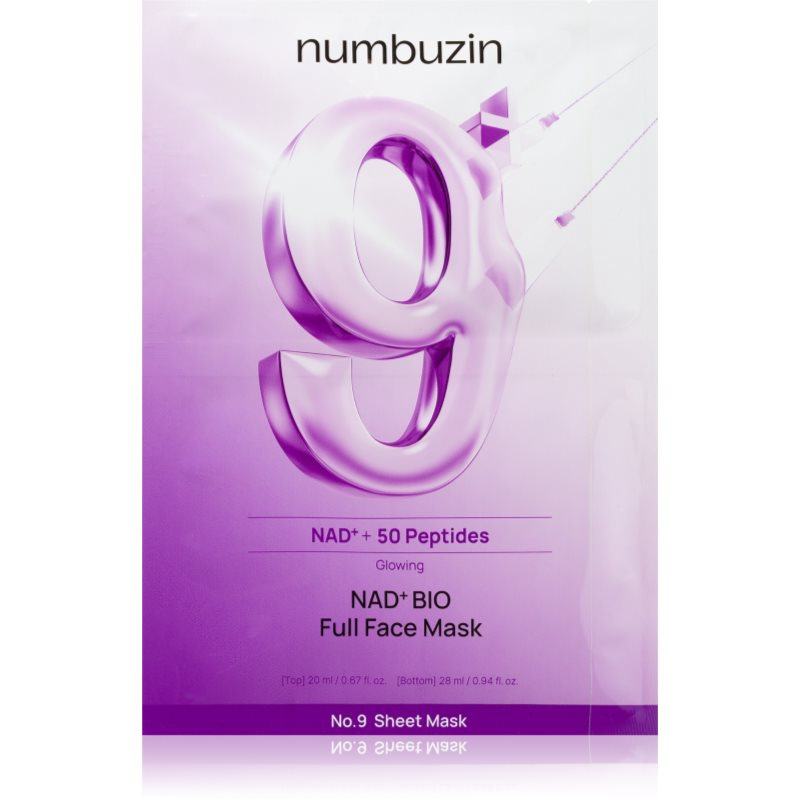 Numbuzin No. 9 NAD Bio Lifting-sil Full Face Mask zpevňující kolagenová maska s peptidy 4 ks