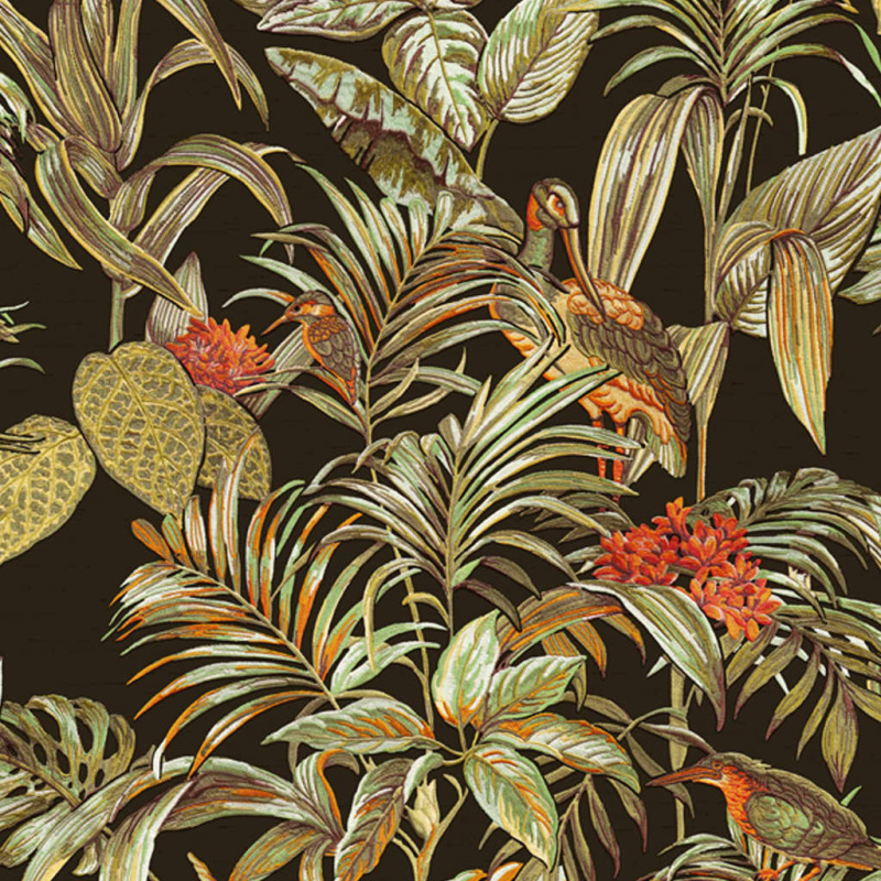 Dutch Wallcoverings Tapeta Bird-Of-Paradise Černá - Černá