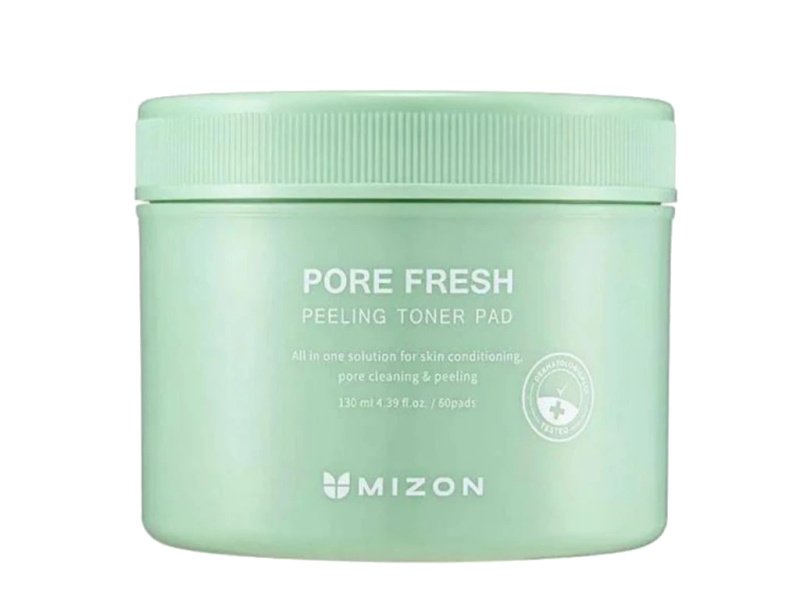 Mizon Pore Fresh oboustranné peelingové a tonizující tamponky s nízkým pH pro citlivou pleť 60 ks