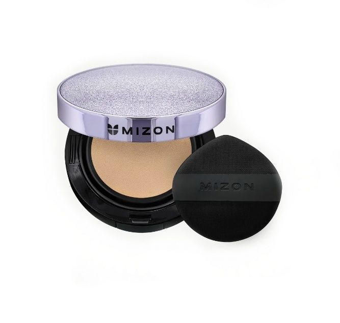 Mizon Vegan Collagen Cushion SPF38 PA++ dlouhotrvající make-up v houbičce s vysokou UV ochranou odstín #21 Light Beige 2x15 g