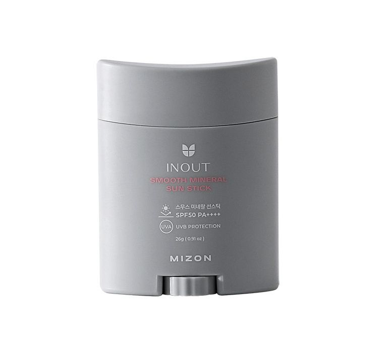 Mizon Inout Smooth Mineral Sun Stick minerální ochranný krém na obličej a citlivé partie v tyčince SPF 50+ 26 g
