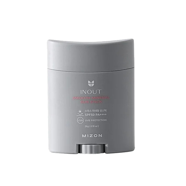 Mizon Inout Smooth Mineral Sun Stick minerální ochranný krém na obličej a citlivé partie v tyčince SPF 50+ 26 g