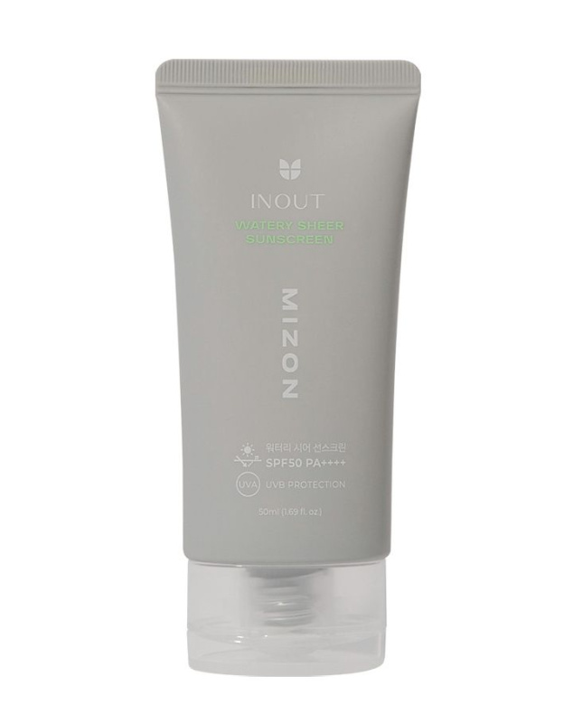 Mizon Inout Watery Sheer Sunscreen lehký ochranný krém na obličej s hydratačním účinkem SPF 50+ 50 ml