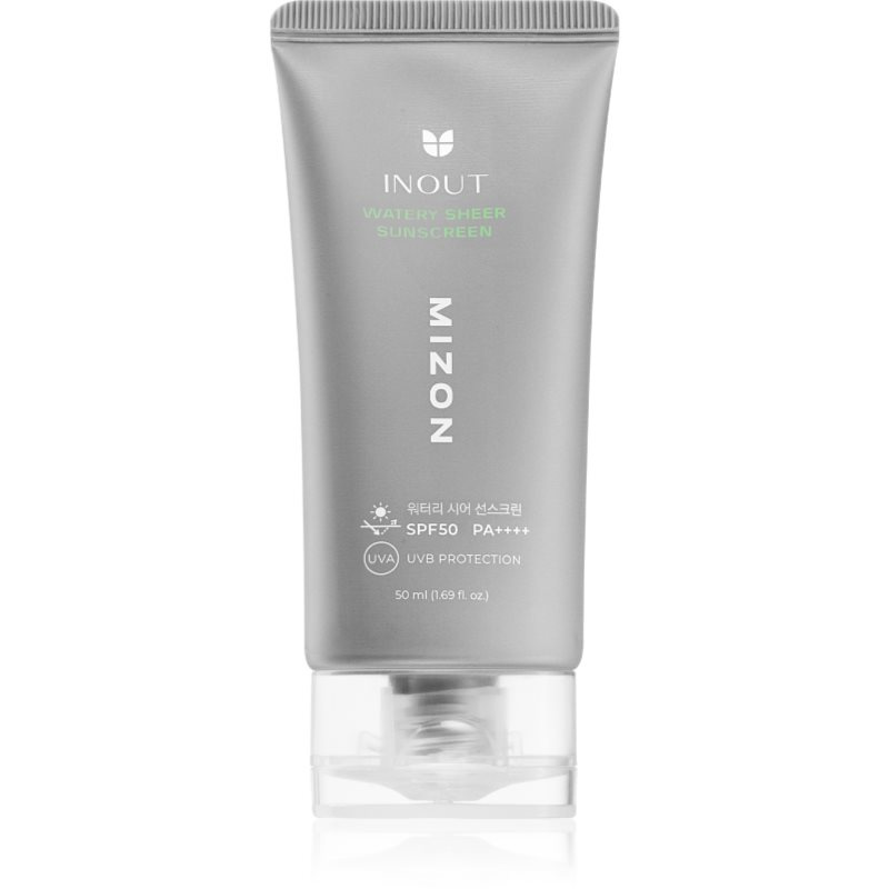 Mizon Inout Watery Sheer Sunscreen lehký ochranný krém na obličej s hydratačním účinkem SPF 50+ 50 ml