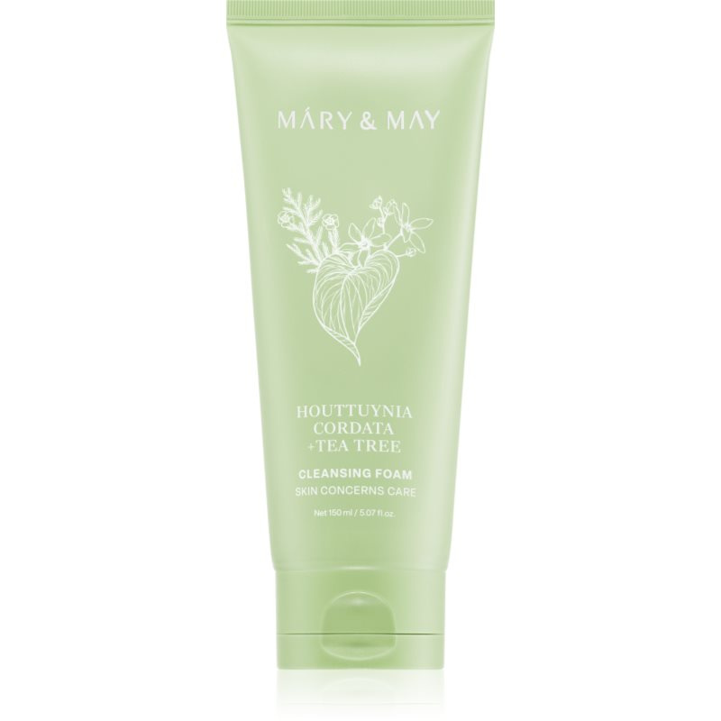 Mary&May Houttuynia Cordata + Tea Tree Cleansing Foam hloubkově čisticí pěna pro zklidnění pleti 150 ml