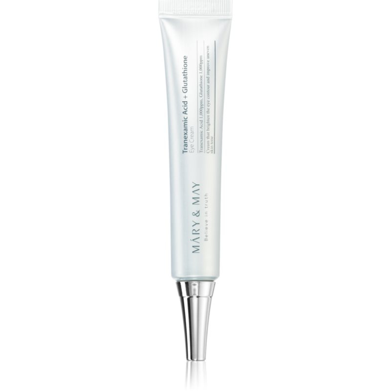MARY & MAY Tranexamic Acid + Glutathione Eye Cream protivráskový oční krém redukující otoky a tmavé kruhy 30 g