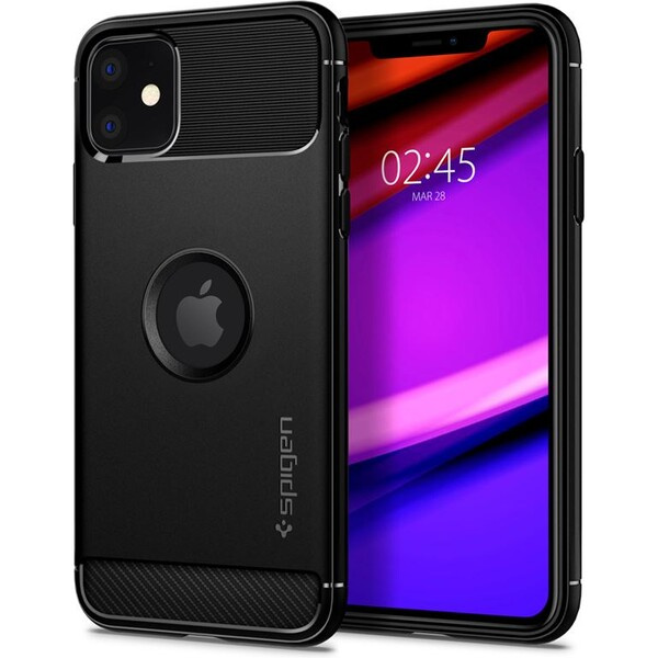 Pouzdro Spigen Rugged Armor Apple iPhone 11 černé Černá