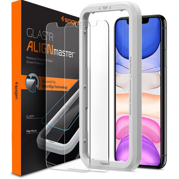 Spigen 2D tvrzené sklo Align Glas.tR Apple iPhone 11/XR (2 ks)